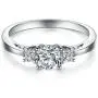 BORUO 925 Sterling Silver Ring, Cubic Zirconia CZ Eternity Engagement Wedding Band Ring BORUO 925 Sterling Silver Ring, Cubic Zirconia CZ Eternity Engagement Wedding Band Ring
