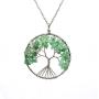 Luvalti Tree of Life - Gemstone Chakra Jewelry Green Silver Chain Necklace