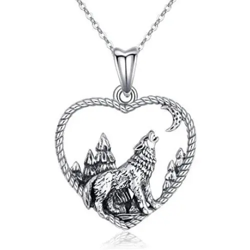 CHENGHONG Wolf Necklace 925 Sterling Silver Viking Accessories Wolf Pendant Jewelry Gifts for Girls Women Men CHENGHONG Wolf Necklace 925 Sterling Silver Viking Accessories Wolf Pendant Jewelry Gifts for Girls Women Men