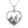 CHENGHONG Wolf Necklace 925 Sterling Silver Viking Accessories Wolf Pendant Jewelry Gifts for Girls Women Men