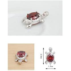 Crystalline Azuria Turtle Pendant Necklace Red Green Orange Purple Black White Cubic Zirconia Crystals 18 ct White Gold Plated Jewelry Necklaces for Women and Girls 18''