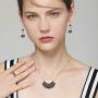 AOBOCO RBG Dissent Collar Necklace 925 Sterling Silver the Notorious RBG Ruth Bader Ginsburg Pendant Crystals from Austria Jewelry Gifts for Women Fans
