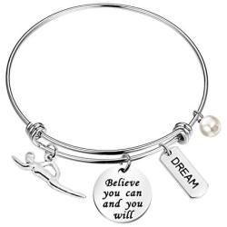 AKTAP Swim Bracelet Swimmers Jewelry Believe You Can and You Will Swim Gifts      for Swimming Lover