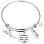 AKTAP Swim Bracelet Swimmers Jewelry Believe You Can and You Will Swim Gifts      for Swimming Lover