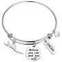 AKTAP Swim Bracelet Swimmers Jewelry Believe You Can and You Will Swim Gifts      for Swimming Lover