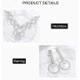 Masiter Rhinestone Necklace Crystal Earrings Glitter Tennis Chain 2Pcs Wedding Bridal Bridesmaid Costume Jewelry Set for Women and Girls