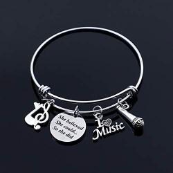 Eigso Music Themed Bracelet Music Charm Jewelry Music Lover Gifts Singer Gift Music Teacher Bracelet