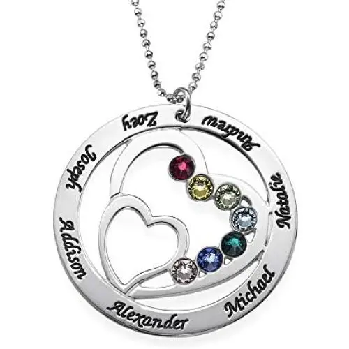 MyNameNecklace Personalized Heart Pendant Made with Swarovski Crystals Custom Engraved Precious Metals Silver 925 & Gold Plating Jewelry MyNameNecklace Personalized Heart Pendant Made with Swarovski Crystals Custom Engraved Precious Metals Silver 925 & Gold Plating Jewelry