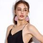 Womens Leather Earrings,Genuine Leather Drop Dangle Earrings Boho Big Statement Teardrop Earrings for Summer