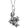 FashionJunkie4Life Sterling Silver 3D White Rabbit Charm Necklace, 18'' Chain, Alice in Wonderland Character
