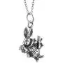 FashionJunkie4Life Sterling Silver 3D White Rabbit Charm Necklace, 18'' Chain, Alice in Wonderland Character