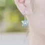 JO WISDOM Blue Fire Opal Dolphins/Turtle/Mermaid Tail Earrings,925 Sterling Silver Dancing Diamond Cubic Zirconia Drop & Dangle Fish Hook Animal Earrings