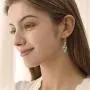 WINNICACA Music Note Earrings Sterling Silver Created Opal Musical Jewelry for Dance Lovers for Women Her Teacher