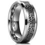 King Will Classic 6mm/8mm Tungsten Carbide Ring Wedding Band for Men Inlay Celtic Knot Engagement Ring Comfort Fit 6