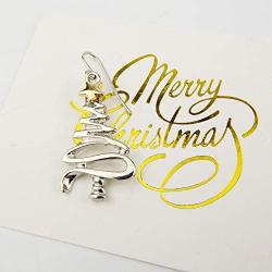 Cute Christmas Tree Piercing Dangle Earrings Golden Silver Two Tone Women Girls Holiday Gift