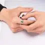 King Will Mens 4mm Stainless Steel Wedding Ring Sliver Steel Wire Inlay Domed Style High Polished