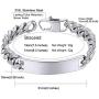 ChainsHouse Custom ID Bracelet for Men Women Stainless Steel Cuban Curb Link Chain Personalized Engrave Bar Bracelet Bangle, 7MM/10MM/15MM Width, 7.5/8.3/9.1 Inch Length, Send Gift Box