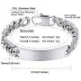 ChainsHouse Custom ID Bracelet for Men Women Stainless Steel Cuban Curb Link Chain Personalized Engrave Bar Bracelet Bangle, 7MM/10MM/15MM Width, 7.5/8.3/9.1 Inch Length, Send Gift Box