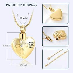 zeqingjw Always in My Heart Urn Necklace Cremation Jewelry for Ashes Pendants Memorial Lockets Keepsake Jewelry