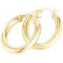 PAVOI 14K Gold Plated Sterling Silver Post Monet Oval Chunky Lightweight Hoop Earrings for Women