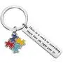 FUSTMW Autism Awareness Keychain Gift Puzzle Piece Charm Autism Mom Inspirational Gift for Autistic Teen There is a Crack in Everything That is How The Light gets in FUSTMW Autism Awareness Keychain Gift Puzzle Piece Charm Autism Mom Inspirational Gift for Autistic Teen There is a Crack in Everything That is How The Light gets in