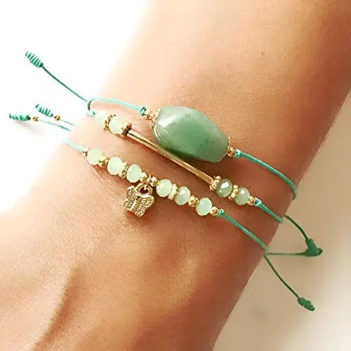LESLIE BOULES Jewelry 3 Set Bracelets Boho & Lucky Charm Adjustable LESLIE BOULES Jewelry 3 Set Bracelets Boho & Lucky Charm Adjustable