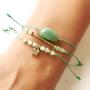 LESLIE BOULES Jewelry 3 Set Bracelets Boho & Lucky Charm Adjustable