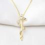KUIYAI Staff of Asclepius Necklace with Cubic Zirconia Medical Symbol Necklace Jewelry