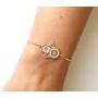 LESLIE BOULES Gold Hamsa Bracelet Adjustable Sliding Chain Protection Jewelry