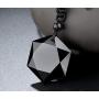 Obsidian Pendant Necklace Obsidian Crystal Pendant Necklace Pattern with Extend Bead Chain for Men or Women