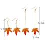 FUTIMELY Red Maple Leaf Earrings,Christmas Earrings for Womens Girls,Thanksgiving Jewelry,Long Tassels Pearl Drop Dangle Earrings