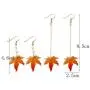 FUTIMELY Red Maple Leaf Earrings,Christmas Earrings for Womens Girls,Thanksgiving Jewelry,Long Tassels Pearl Drop Dangle Earrings