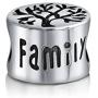 Round Family Circle Wishing Tree Of Life Bead Charm For Women Teen CZ Accent Oxidized .925 Sterling Silver Fits European Bracelet