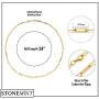 Stonemint 18k Warm Yellow Gold-Plated 4.8mm Paperclip Link Chain Necklace and Bracelet - 6.75''- 24''