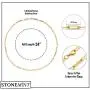 Stonemint 18k Warm Yellow Gold-Plated 4.8mm Paperclip Link Chain Necklace and Bracelet - 6.75''- 24''