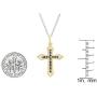 Dazzlingrock Collection 10K Round Gemstone Ladies Cross Pendant (Silver Chain Included), Yellow Gold