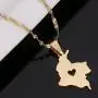 Colombia Map Pendant Necklace for Women Gold Color Jewelry Map of Colombian Jewelry Colombia Map Pendant Necklace for Women Gold Color Jewelry Map of Colombian Jewelry