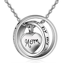 Two Circled with Heart Cremation Charm Pendant Stainless Steel Memorial Urn Necklace Ashes Holder Urn Keepsake Jewelry