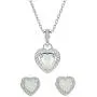 Mints Opal Jewelry Set Sterling Silver Heart Pendant Necklace Stud Earrings October Birthstone Gemstone Jewelry for Women Mints Opal Jewelry Set Sterling Silver Heart Pendant Necklace Stud Earrings October Birthstone Gemstone Jewelry for Women