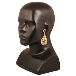 Touchstone Indian Bollywood Rhinestone bridal designer jewelry earrings for women