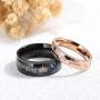 Fate Love Jewelry 2Pcs Matching Set Stainless Her Queen & His King Black/Rose Gold Couple Rings Bands, Love Gift