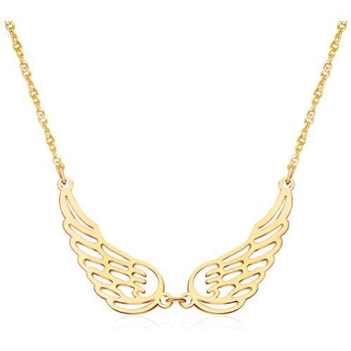 Angel Wings Necklace Choker Necklace Simple Stainless Steel Pendant Guardian Angel Wings Jewelry For Woman Girls Necklace