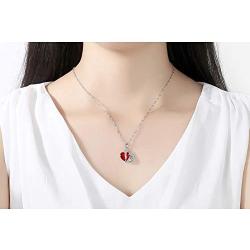yfstyle Heart Necklace Heart Earrings Sets for Women Hypoallergenic Cubic Zirconia Drop Earrings Crystal Love Heart Pendant Necklaces Jewelry Gifts for Mother Wife Girlfriend