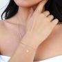Turandoss Dainty Heart Initial Bracelets for Women, 14K Gold Filled Handmade Personalized Letter Layered Heart Initial Bracelets for Women Girls Jewelry Gifts