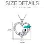 RMREWY 925 Sterling Silver Frog Necklace with Lotus Leaf Heart Love Jewelry Pendant Necklace for Women