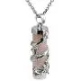Jovivi 2pc Dragon Wrapped Round Ball Cylinder Gemstone Healing Crystal Pendant Necklaces Set