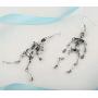 Szxc Womens Jointed Skeleton Dangle Long Earrings - 3-1/2 Inch - Ultra Light - Lead & Nickle Free - Halloween Costume Accessories