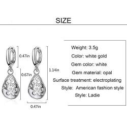 Moonlight Opal Tears Drop Silver-plated Hypoallergenic Ear Jewelry Earrings,Fashion Drop Earrings for Women Girls Gift Collection