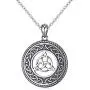 925 Sterling Silver Jewelry Oxidized Good Luck Irish Knot Celtic Medallion Round Pendant Necklace, 20 inch 925 Sterling Silver Jewelry Oxidized Good Luck Irish Knot Celtic Medallion Round Pendant Necklace, 20 inch