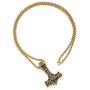 Zysta Norse Thors Hammer Pendant Vikings Necklace Keychain for Men Retro God Mythology Legendary Keyring Keychain Mjolnir Odin Symbol Necklaces Nordic Jewelry Gift